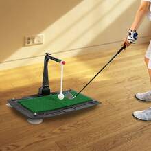 Rainaut Golf Swing & Hitting Trainer Height Adjustable Golf Swing Practice Training Aid - Đen + Xanh lá - Xem 3