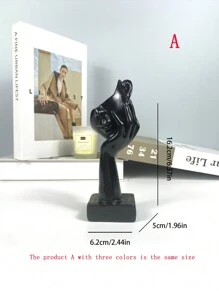 1 件树脂思想者面具 - 抽象个性化客厅装饰 | 男士房间装饰 | 咖啡桌和搁板装饰 | 斯多葛主义灵感 | 沉默是金的最佳礼物 - 彩色 - 查看 2