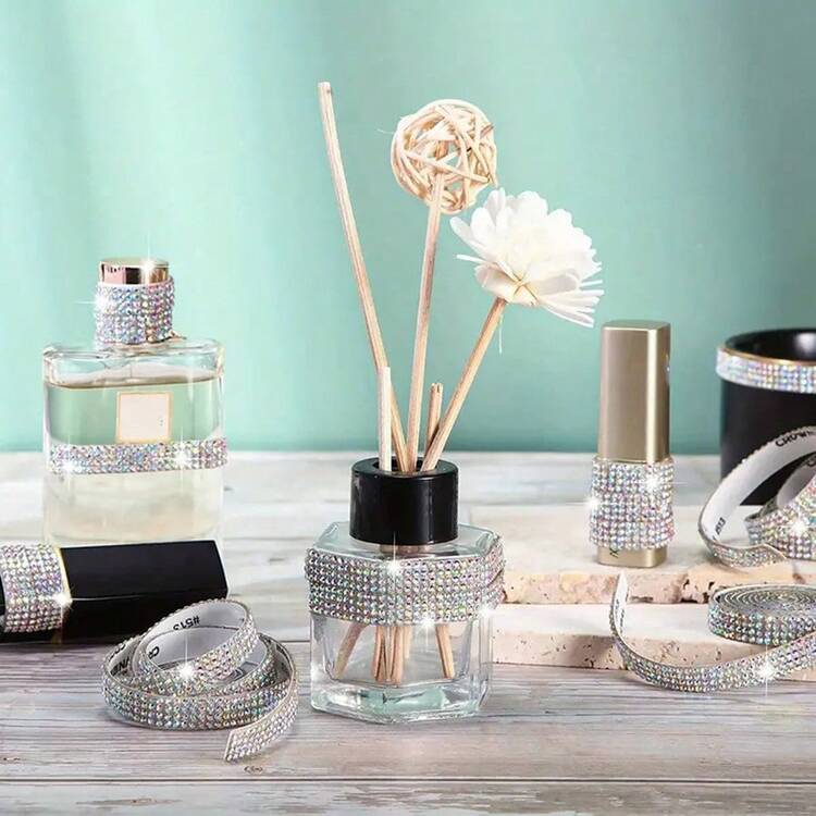 自粘式水晶钻丝带贴纸，适用于 DIY 装饰、婚礼和派对装饰，2 毫米钻，适用于 DIY 活动和汽车装饰 - 彩色 - 查看 6