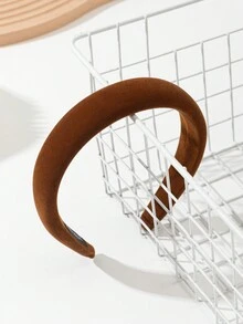 1pc Elegant Leopard Print Headband, Retro Style Hair Accessories Made Of Polyester, Suitable For All Seasons - Coffee Brown - View 5