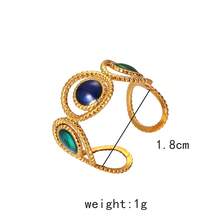 COINBUFF 1 件时尚空心圆形滴油 18K 镀金不锈钢可调节戒指，适合女性日常佩戴 - 如圖 - 查看 4