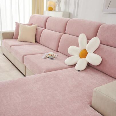 1pc 4-Season Stretch Chenille Sofa Cover, Fabric Anti-Slip Full Wrap Sofa Seat Cushion, Washable Dust-Proof Sofa Slipcover, Home Decor Pet-Friendly Pr