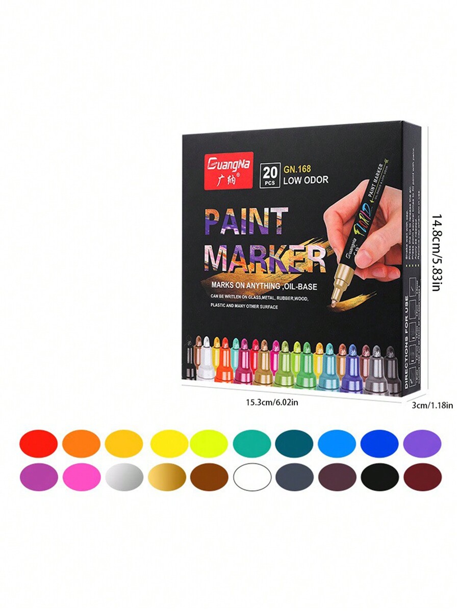20 Color Color Paint Pen AntiInk Student Art Drawing Doodle Pen Does