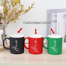 G MUGS 3 件，个性化定制名字定制牛奶咖啡杯，11 盎司/320 毫升陶瓷咖啡杯，水杯，夏季冬季饮具，生日礼物，节日礼物，家庭，同事，领导，妻子，姐妹，有趣的礼物，独特的情人节礼物，茶杯，派对 - 多色 - 查看 6