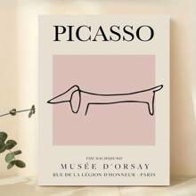 1 tấm áp phích vải canvas nghệ thuật hình chó Dachshund - Trang trí tường theo phong cách Pablo Picasso cho phòng khách, phòng ngủ, văn phòng tại nhà - Tranh in nghệ thuật cổ điển hiện đại không có khung - Nhiều màu - Xem 3