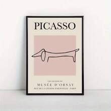 1 tấm áp phích vải canvas nghệ thuật hình chó Dachshund - Trang trí tường theo phong cách Pablo Picasso cho phòng khách, phòng ngủ, văn phòng tại nhà - Tranh in nghệ thuật cổ điển hiện đại không có khung - Nhiều màu - Xem 6