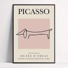 1 tấm áp phích vải canvas nghệ thuật hình chó Dachshund - Trang trí tường theo phong cách Pablo Picasso cho phòng khách, phòng ngủ, văn phòng tại nhà - Tranh in nghệ thuật cổ điển hiện đại không có khung - Nhiều màu - Xem 4