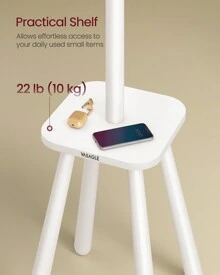 VASAGLE Coat Rack, Free Standing Coat Stand, Hall Coat Tree With 8 Hooks And Storage Shelf, 67.1 Inch Tall, For Coats, Hats, Bags, For Entryway, Hallway, Bedroom - 白色 - 查看 2