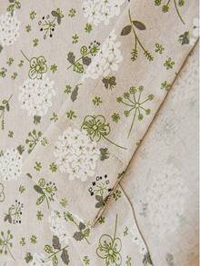 LOSPRING Gardenia Floral Print Linen-Like Sheer Curtain With Tassel Decor, Half Curtain - M-04 Gardenia - View 8