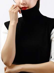 1 pieza Accesorio de bufanda de cuello para mujer de mezcla de lana de unicolor con cuello alto falso, accesorio de cuello cálido para otoño/invierno - multicolor - Ver 8