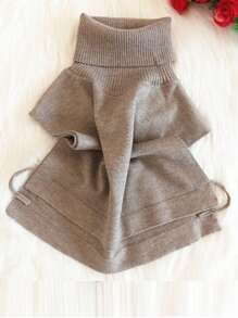 1 pieza Accesorio de bufanda de cuello para mujer de mezcla de lana de unicolor con cuello alto falso, accesorio de cuello cálido para otoño/invierno - multicolor - Ver 4