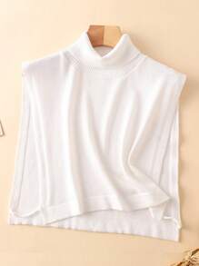 1 pieza Accesorio de bufanda de cuello para mujer de mezcla de lana de unicolor con cuello alto falso, accesorio de cuello cálido para otoño/invierno - multicolor - Ver 3