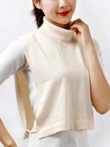 1 pieza Accesorio de bufanda de cuello para mujer de mezcla de lana de unicolor con cuello alto falso, accesorio de cuello cálido para otoño/invierno - multicolor - Ver 7