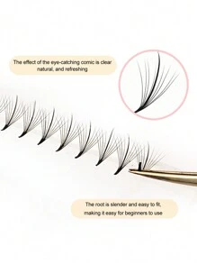 60 Clusters D Curl Luxurious 3D-9D Premade Wispy Spike Lashes - Fluffy, Pointy Base Russian Volume Cluster Eyelash Extensions For A Dramatic Look - D - View 1