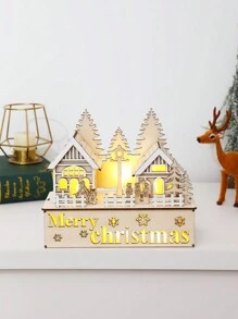 1 件 11.14*8.35 英寸木制 3D 圣诞装饰、家居装饰饰品、圣诞装饰饰品、适用于房间、客厅、书房和其他装饰工艺品（不含电池）最佳礼物 - 彩色 - 查看 5