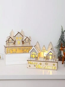 1 件 11.14*8.35 英寸木制 3D 圣诞装饰、家居装饰饰品、圣诞装饰饰品、适用于房间、客厅、书房和其他装饰工艺品（不含电池）最佳礼物 - 彩色 - 查看 9