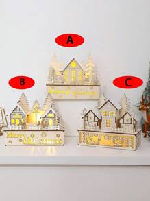 1 件 11.14*8.35 英寸木制 3D 圣诞装饰、家居装饰饰品、圣诞装饰饰品、适用于房间、客厅、书房和其他装饰工艺品（不含电池）最佳礼物 - 彩色 - 查看 8