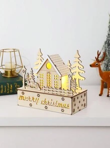 1 件 11.14*8.35 英寸木制 3D 圣诞装饰、家居装饰饰品、圣诞装饰饰品、适用于房间、客厅、书房和其他装饰工艺品（不含电池）最佳礼物 - 彩色 - 查看 4