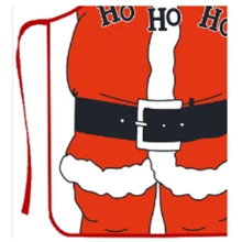 1pc Cute Red Santa Claus Unisex Apron For Couples - Multicolor - View 3