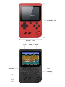 Consola de juegos portátil con 400 en 1 juegos retro, consola de videojuegos recargable con salida de TV AV, mini consola de juegos portátil regalo para niños - Multicolor - Ver 5