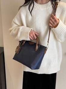 全新休闲女士尼龙手提包和单肩包，纯色饺子形斜挎包