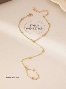 女款手指链 新款时尚球形手指链 多功能日常礼物（指扣、豆链、豆子数量和位置随机） 手指扣 链豆随机发货