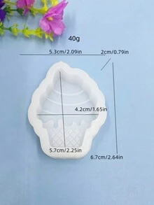 1 Khuôn nến silicon, Khuôn sáp thơm hình kem, Phụ kiện trang trí nhà bằng đá thơm tự làm - trắng - Xem 2