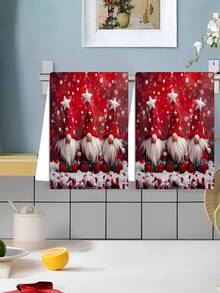 圣诞元素餐巾和洗碗巾、圣诞装饰手巾和厨房毛巾 - 三個小矮人 - 查看 2