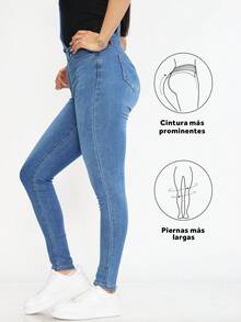 Pantalones vaqueros con tirantes para damas, Sujetador de hombro, Azul Fresh - Pantalones Vaqueros con Tirantes para Damas, Elegancia con Comodidad - Azul - Ver 4