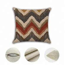 4-Piece Bohemian Geometric Throw Pillow Covers, 18x18 Inches - Abstract Art Design For Farmhouse Decor, Suitable For Sofa, Patio And Outdoor Spaces, Zippered, Hand Wash Only - Multicolor - View 4