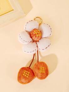 1/3 可爱布艺花朵钥匙扣包包装饰挂件非常适合女生的时尚装饰挂件适合日常使用礼物交换聚会送礼 - 彩色 - 查看 5