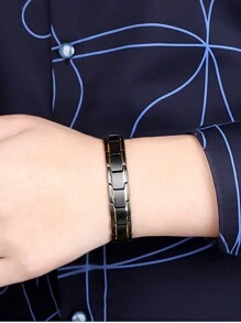 1 件可调节男士磁性手链，时尚高端个性化磁链手镯，流行时尚珠宝，圣诞节、新年、情人节节日礼物