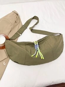 Túi đeo chéo chéo thời trang Âu Mỹ đa năng mới Túi đựng bánh bao thường ngày dung tích lớn Túi đeo vai đi làm Ba lô thể thao bằng nylon Túi tập thể dục ngoài trời - màu xanh lá - Xem 6