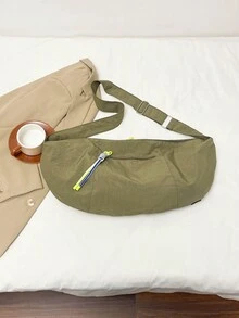 Túi đeo chéo chéo thời trang Âu Mỹ đa năng mới Túi đựng bánh bao thường ngày dung tích lớn Túi đeo vai đi làm Ba lô thể thao bằng nylon Túi tập thể dục ngoài trời - màu xanh lá - Xem 9
