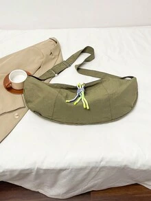 Túi đeo chéo chéo thời trang Âu Mỹ đa năng mới Túi đựng bánh bao thường ngày dung tích lớn Túi đeo vai đi làm Ba lô thể thao bằng nylon Túi tập thể dục ngoài trời - màu xanh lá - Xem 7