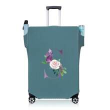 行李箱罩旅行箱罩适用于 18 至 32 英寸行李箱保护套男女户外度假旅行必备配件涤纶行李箱弹力防尘罩时尚首字母姓名 A 至 Z 字母印花 - 藍-圖案 1 - 查看 107