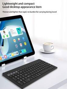 无线迷你键盘，轻巧便携，智能多功能键键盘，不易留指纹，适用于I0S/Android/Windows - 白色 - 查看 4