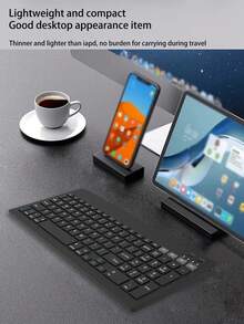 无线迷你键盘，轻巧便携，智能多功能键键盘，不易留指纹，适用于I0S/Android/Windows - 白色 - 查看 3