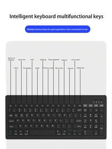 无线迷你键盘，轻巧便携，智能多功能键键盘，不易留指纹，适用于I0S/Android/Windows - 白色 - 查看 6