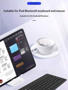 无线迷你键盘，轻巧便携，智能多功能键键盘，不易留指纹，适用于I0S/Android/Windows - 白色 - 查看 2