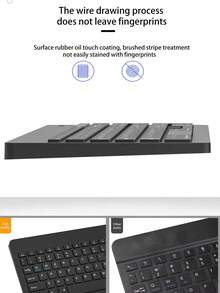 无线迷你键盘，轻巧便携，智能多功能键键盘，不易留指纹，适用于I0S/Android/Windows - 白色 - 查看 7