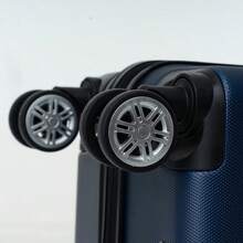 三件套硬壳软边行李箱，带旋转轮，360 度旋转四轮行李箱，重量轻，适合旅行行李箱和手提箱。3 件套行李箱套装 20/24/28 英寸旅行配件旅行装备机场旅行用品衣服行李袋圣诞礼物创意女士女孩圣诞礼物送给妈妈生日礼物妈妈朋友健身包运动包训练包度假假期 - 藍色 - 查看 4