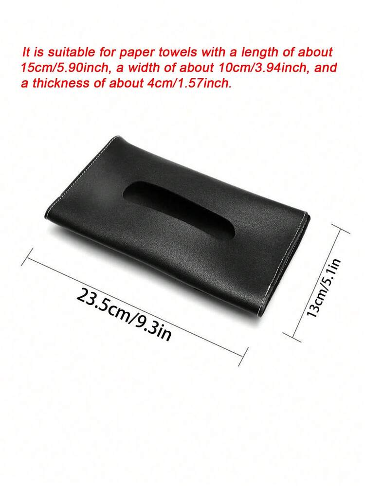 1pc Car Sun Visor Tissue Box - Black - View 3