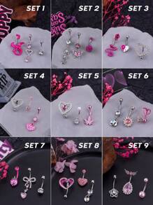 3 Cái/bộ Y2K Ngọt Ngào Mát Mẻ Rồng Trái Tim Nhện Nhẫn rốn Đính Đá Trang Trí Bướm Thép Không Gỉ Âm Dương Bát Quái Trang Sức Rốn Bướm Rốn Lá Phong Hồng Thanh Xỏ Khuyên Bụng Có Bản Lề Thanh Cong Clicker Nhẫn Rốn Ngôi Sao Nơ Dangle Thanh Xỏ Khuyên Bụng Nhẫn Rốn Dâu Tây Nhẫn rốn Ngọc Trai Hồng Giả Trang Sức Xỏ Khuyên Bụng Quà Tặng Cho Phụ Nữ Cô Gái Hẹn Hò Hàng Ngày Tiệc Giáng Sinh Quà Tặng Halloween - Nhiều màu - Xem 4