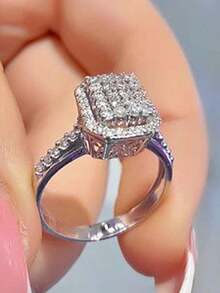 rakol 1 chiếc nhẫn khép kín Cubic Zirconia tối giản, thích hợp để đeo hàng ngày cho phụ nữ - vòng kín - Xem 4