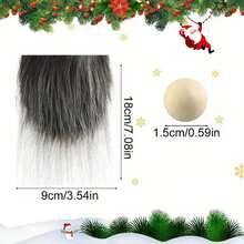Bộ đồ chơi ông già Noel tự làm: 6 râu + 6 quả bóng gỗ tròn, râu thủ công, búp bê không mặt, tượng râu lớn, thích hợp để trang trí cảnh, trang trí phòng, trang trí bàn, trang trí cửa sổ, phụ kiện sưu tầm - màu đen - Xem 2