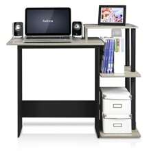 HOMLUX Efficient Laptop Desk, Tablet Computer Desk, Computer Table, Mesa De Computadora, Desk Set For Studying, Solid Wood Desk, Student Table, Home Office Desk, Study Table, Home Office Table, Small Table For Bedroom - French Oak/Black - View 6