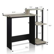 HOMLUX Efficient Laptop Desk, Tablet Computer Desk, Computer Table, Mesa De Computadora, Desk Set For Studying, Solid Wood Desk, Student Table, Home Office Desk, Study Table, Home Office Table, Small Table For Bedroom - French Oak/Black - View 4