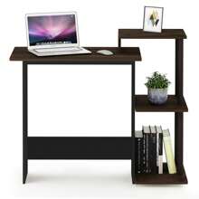 HOMLUX Efficient Laptop Desk, Tablet Computer Desk, Computer Table, Mesa De Computadora, Desk Set For Studying, Solid Wood Desk, Student Table, Home Office Desk, Study Table, Home Office Table, Small Table For Bedroom - Columbia Walnut/Black - View 6