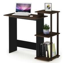 HOMLUX Efficient Laptop Desk, Tablet Computer Desk, Computer Table, Mesa De Computadora, Desk Set For Studying, Solid Wood Desk, Student Table, Home Office Desk, Study Table, Home Office Table, Small Table For Bedroom - Columbia Walnut/Black - View 5